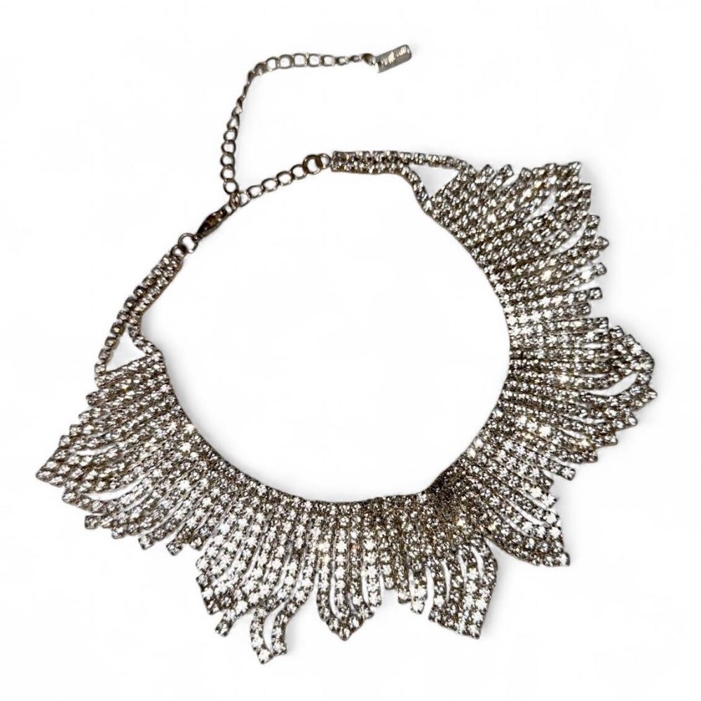 Y2K Blingy Crystal Princess Glam Silver Chain Choker